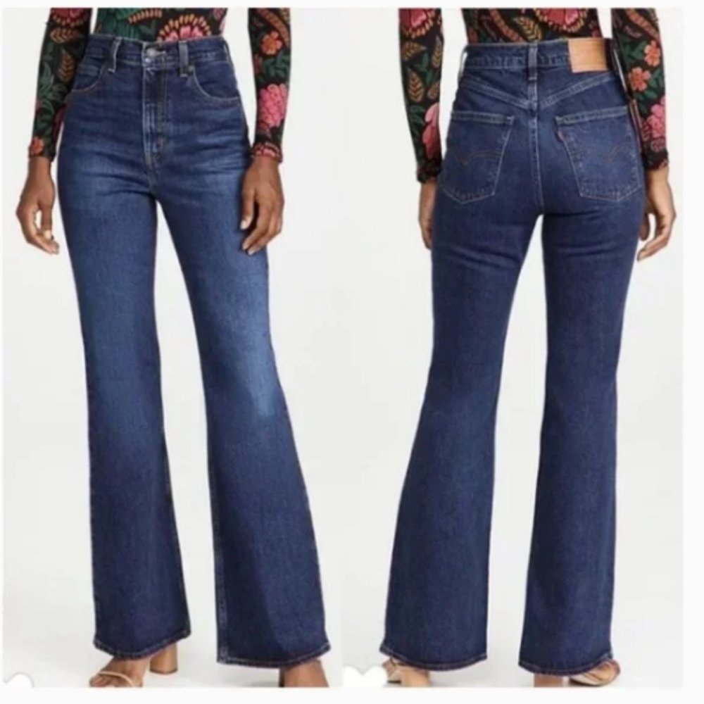 Levi's 70's High Flare Jeans Sonoma Train - Blue